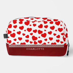 Trousse De Toilette Girly Elegant Red Heart Nom personnalisé