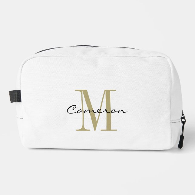 Trousse De Toilette Gold Monogram Initial and Name Personalized (Recto)