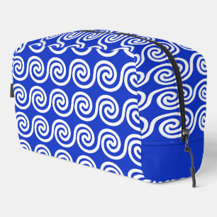 Trousse De Toilette Grec Meander Key Waves Motif Bleu