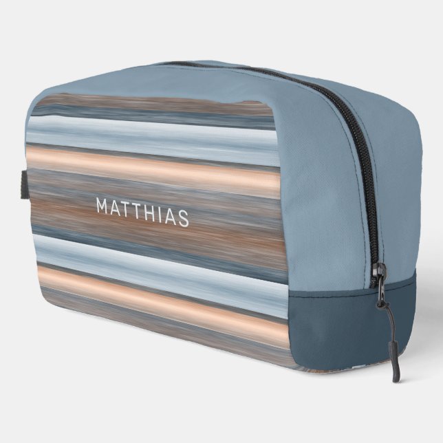Trousse De Toilette Gris Beige Turquoise Bleu Taupe Brown Gris Art (Coin droit)