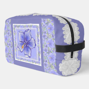 Trousse De Toilette Hibiscus & dentelle BLEU