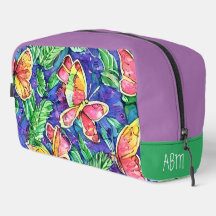 Initiales jolies couleurs et papillons Aquarelle