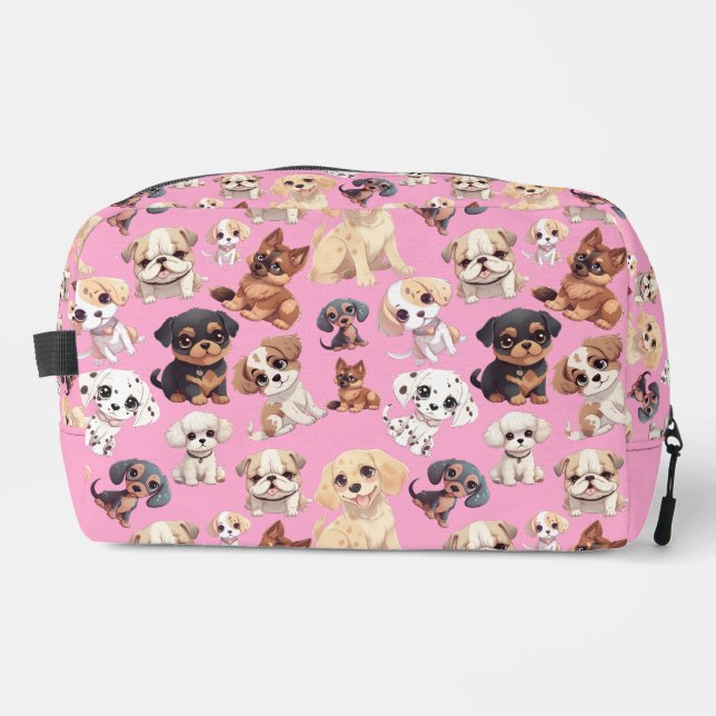 Trousse De Toilette Joli Chien Chien Rosé (Recto)