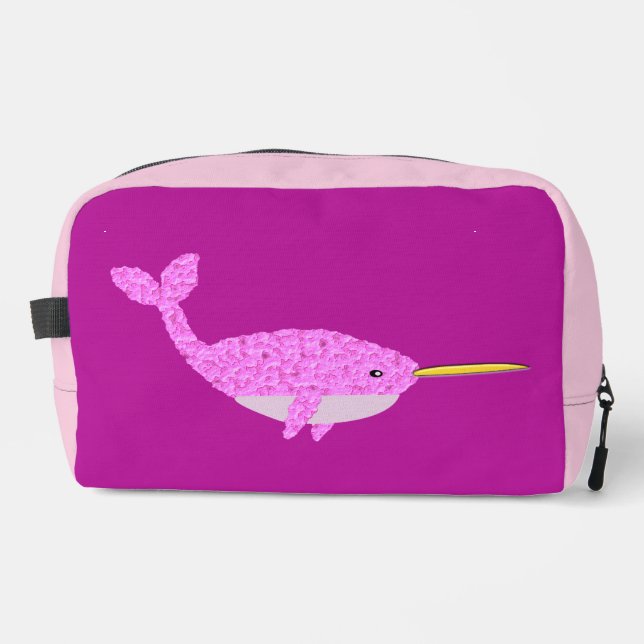 Trousse De Toilette Jolie fille rose bébé Narwhal (Recto)