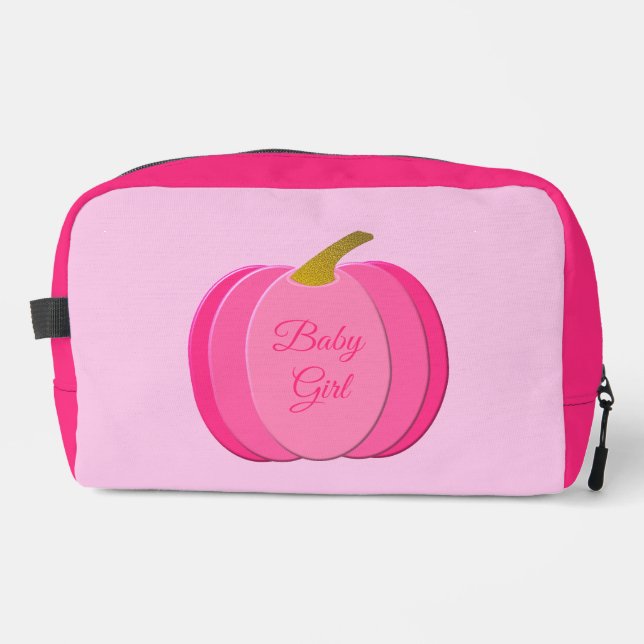 Trousse De Toilette Jolie fille rose Citrouille Personnalisé (Recto)