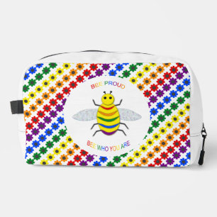 Trousse De Toilette Jolie LGBT Fière Abeille arc-en-ciel et fleurs