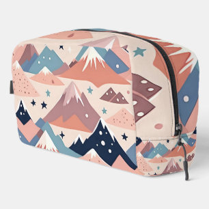 Trousse De Toilette Jolies montagnes enneigées et motif rose étoilé