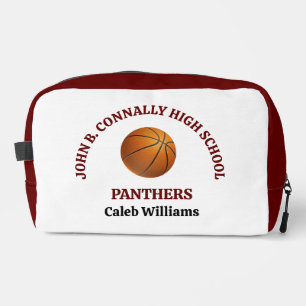 Trousse De Toilette Joueur de basket-ball au lycée marron personnalisé