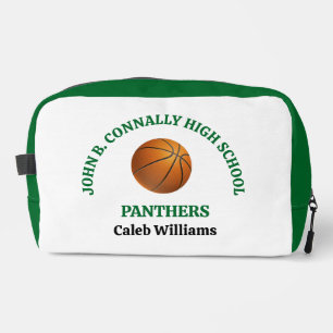 Trousse De Toilette Joueur de basket-ball au lycée vert Personnalisé