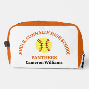 Trousse De Toilette Joueuse de softball au lycée orange personnalisée
