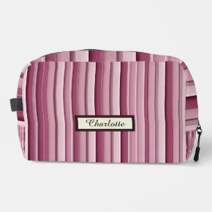 Trousse De Toilette Kit Dopp Personnalisé Mauve Rose