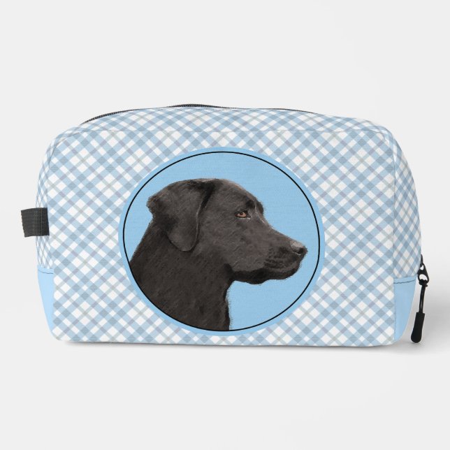 Trousse De Toilette Labrador Retriever Painting Black Lab Pet Chien Ar (Recto)