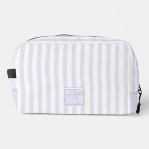 Trousse De Toilette Lavande mignonne et bandes blanches - Monogramme