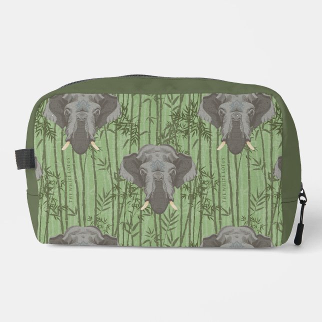 Trousse De Toilette Le Motif blanc des éléphants majestueux Lotus (Recto)