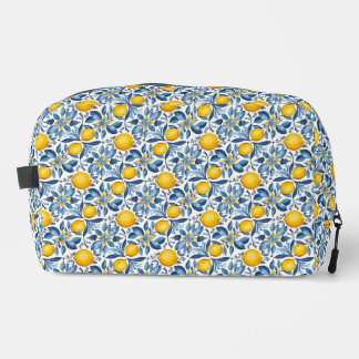 Trousse De Toilette Lemon Botanical Blue and Yellow Summer Print