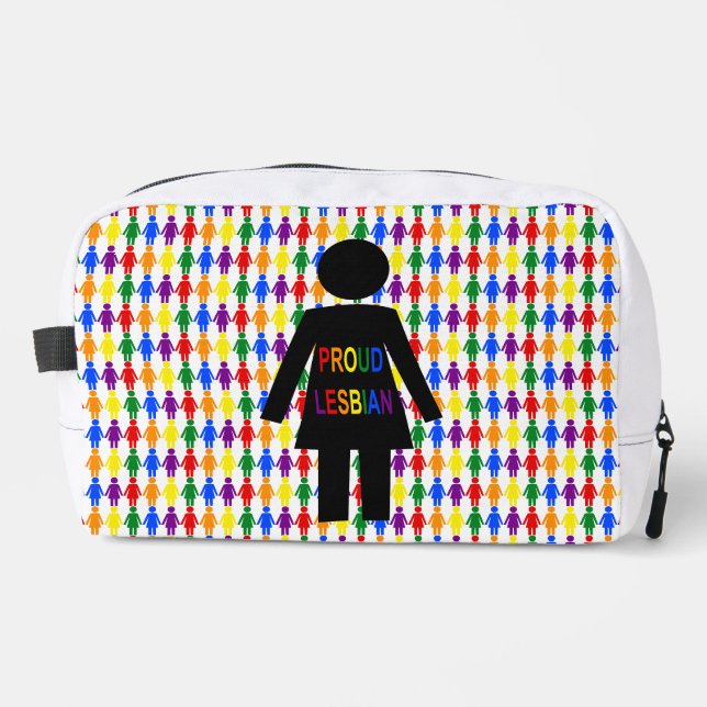 Trousse De Toilette Lesbienne LGBTQ Silhouette et Rainbow Ladies (Recto)