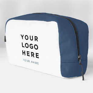 Trousse De Toilette Logo de société bleu blanc Nom Instagram Voyage