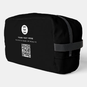 Trousse De Toilette Logo d'entreprise de code QR Noir minimaliste affa