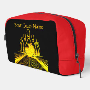 Trousse De Toilette Logo d'équipe de bowling doré personnalisé