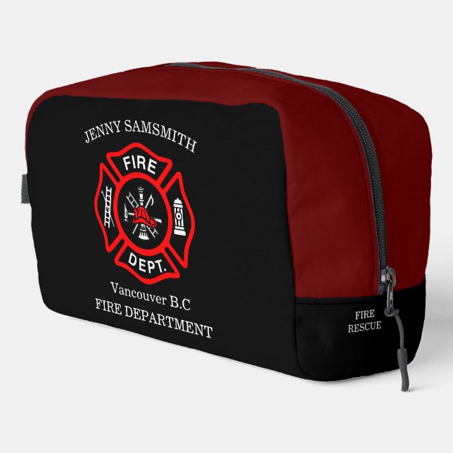 Trousse De Toilette Logo du service d'incendie Badge noir et rouge (Coin droit)