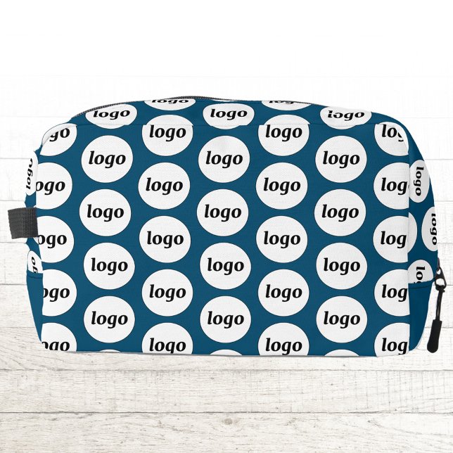 Trousse De Toilette Logo Motif Promotionnel Business Turquoise Vert (Simple logo pattern business branding promotional teal green DOPP kit bag)