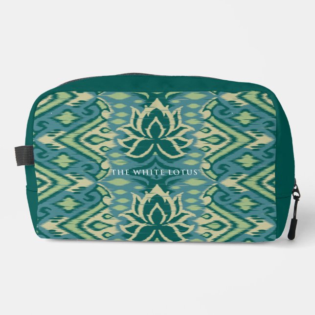 Trousse De Toilette Lotus Ikat Motif - Le Lotus Blanc (Recto)
