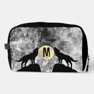 Trousse De Toilette Loup hurlante pleine lune noir blanc Monogramme pe