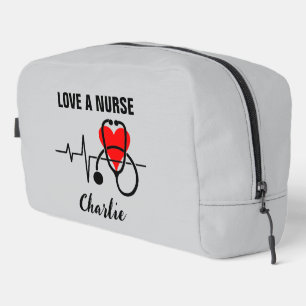 Trousse De Toilette Love a Nurse Heart Stethoscope Design