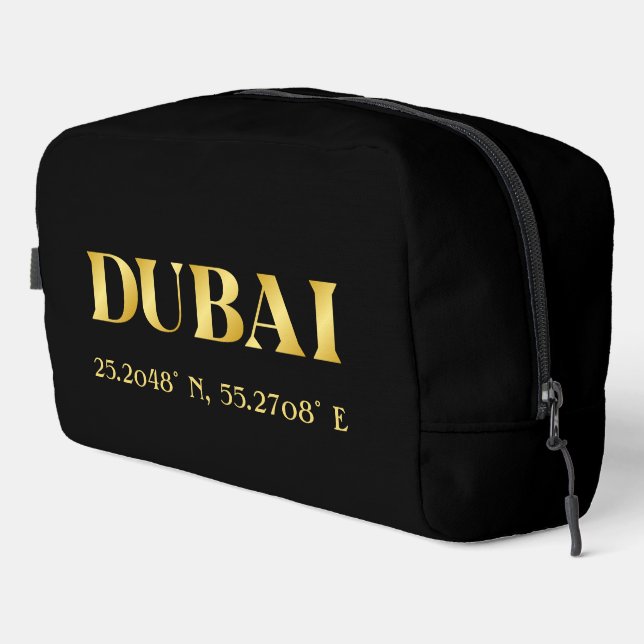 Trousse De Toilette Lux Gold Dubai Latitude & Longitude (Coin droit)