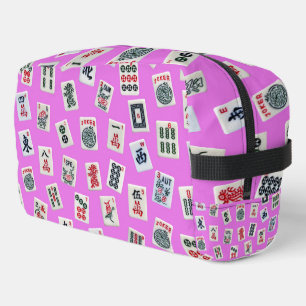 Trousse De Toilette Mahjongg carreaux symboles design rose