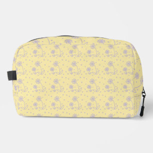 Trousse De Toilette Marguerites et Points 2 - Jaune et Violet Pastel