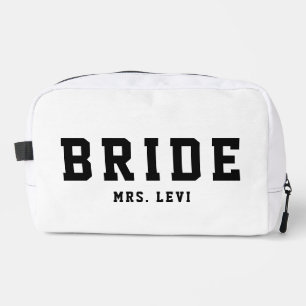 Trousse De Toilette Mariée moderne Noir et blanc Nom personnalisé Cosm