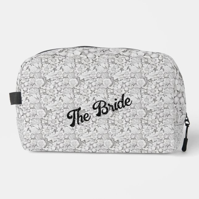 Trousse De Toilette Mariées personnalisable Floral (Recto)