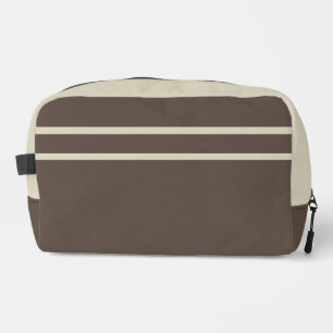 Trousse de toilette marron foncé et beige