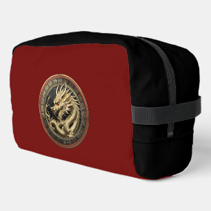 Trousse De Toilette Médaillon de dragon sacré oriental en or