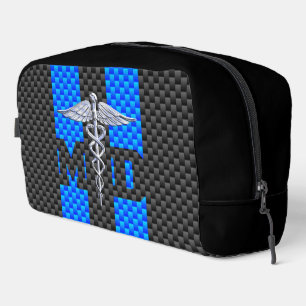 Trousse De Toilette Médecin Médicale MD Caduceus Fibres de carbone ray