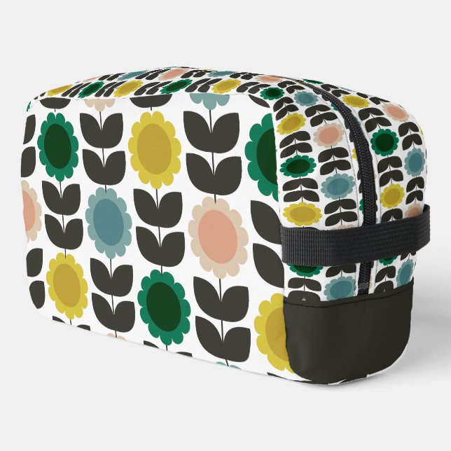 Trousse De Toilette  Mid-Century Modern Colored Retro Groovy Flowers  (Coin gauche)