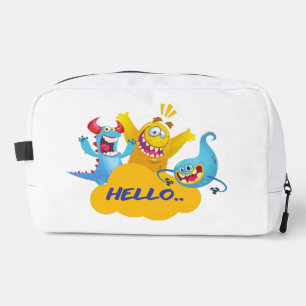 Trousse De Toilette mignon monstre dit bonjour