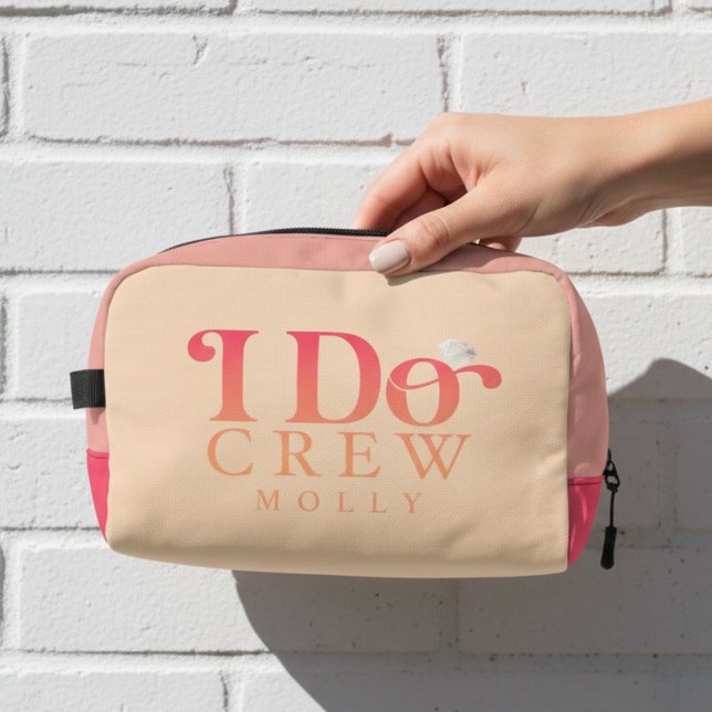 Trousse De Toilette Modern I Do Crew Sunset Gradient Bridesmaid (Get the crew together in style with this trendy "I Do Crew" design!)