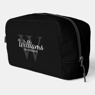 Trousse De Toilette Monogramme de script personnalisé et Groomsmen de