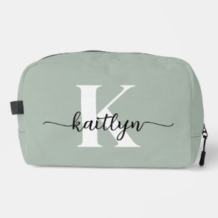 Trousse De Toilette Monogramme de script vert Sage