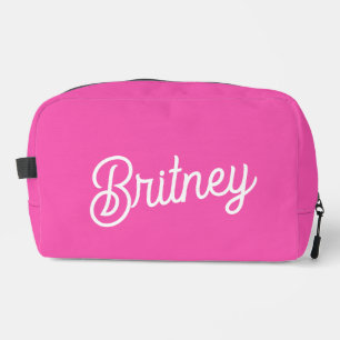 Trousse De Toilette Monogramme et nom personnalisés Hot Pink moderne