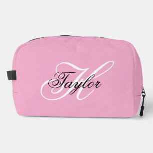 Trousse De Toilette Monogramme fantaisie noir et blanc Rose