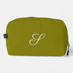 Trousse De Toilette Monogramme initiale minimaliste vert sauge