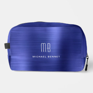 Trousse De Toilette Monogramme Moderne Bleu Marine
