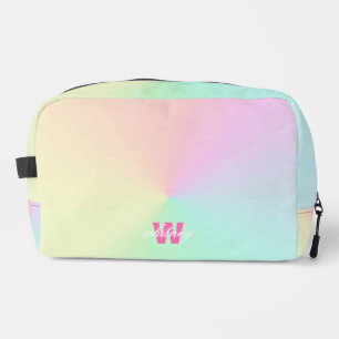 Trousse De Toilette Monogramme Moderne Chic Arc-en-ciel Pastel Ombre