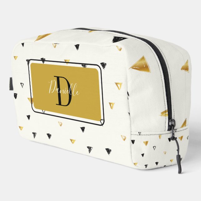 Trousse De Toilette Monogramme Motif Abstrait Script moderne personnal (Coin droit)