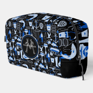 Trousse De Toilette Monogrammé Parti Pêcher Bleu  