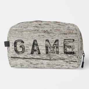 Trousse De Toilette mot de jeu en bois Patiné rustique