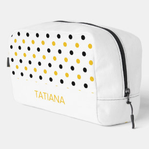Trousse De Toilette Motif à pois abeille noire et jaune